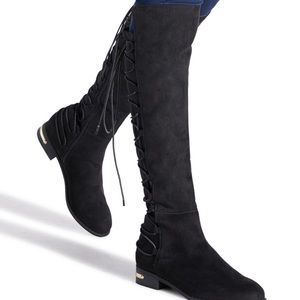 Black knee high boots